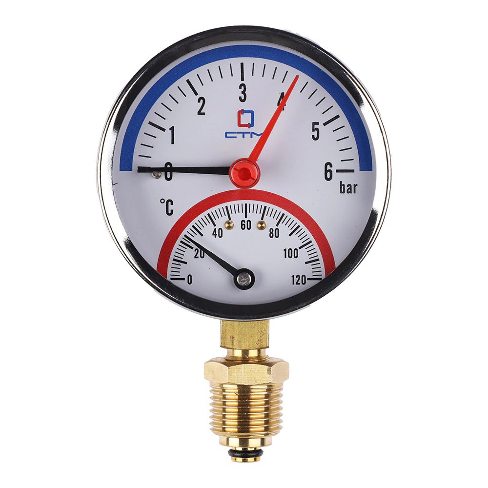 Термоманометр радиальный 6 Бар 120 С 1/2" РН, полезный #1