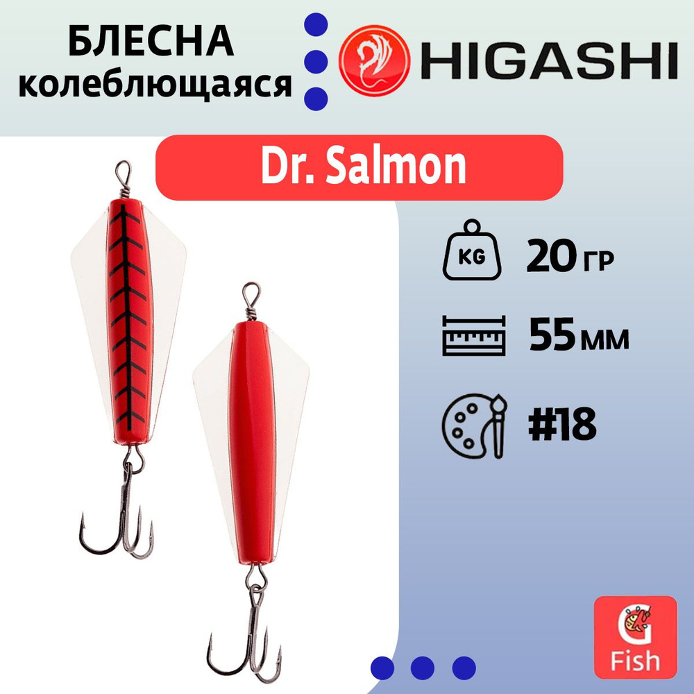 Блесна колеблющаяся HIGASHI Dr. Salmon 20g #18 #1