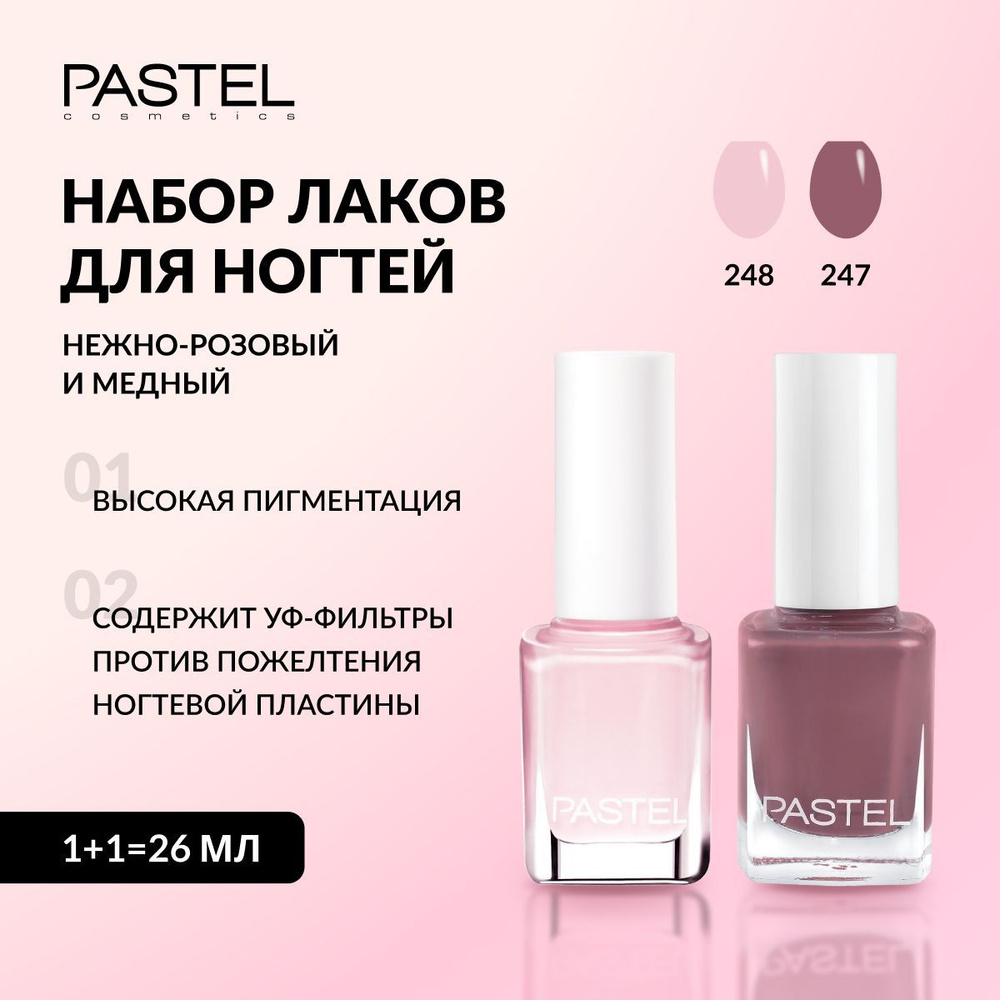 Лак для ногтей PASTEL обычный, быстросохнущий без лампы, стойкий, с эффектом гель лака / NAIL POLISH #1