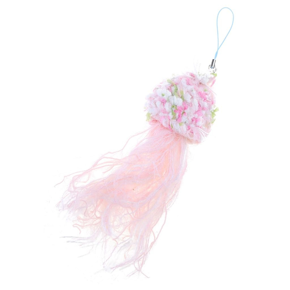 Брелок для ключей Dopamine Wool Tassel Jellyfish Small Fresh Key Charm-Light Pink #1