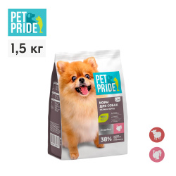 Сухой корм для собак мелких пород PET PRIDE с индейкой, 1,5 кг