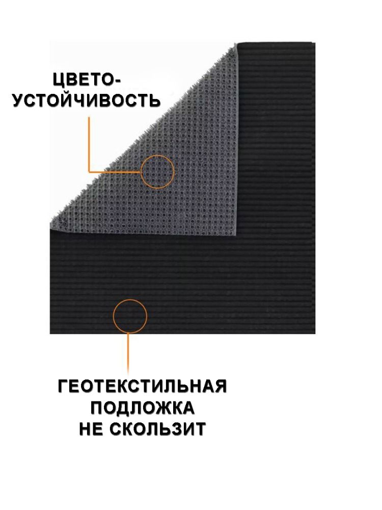 Коврик придверный 90х150 см/ грязезащитное щетинистое покрытие "Травка"/ садовое покрытие/ темно-серый 0,9х1,5 м