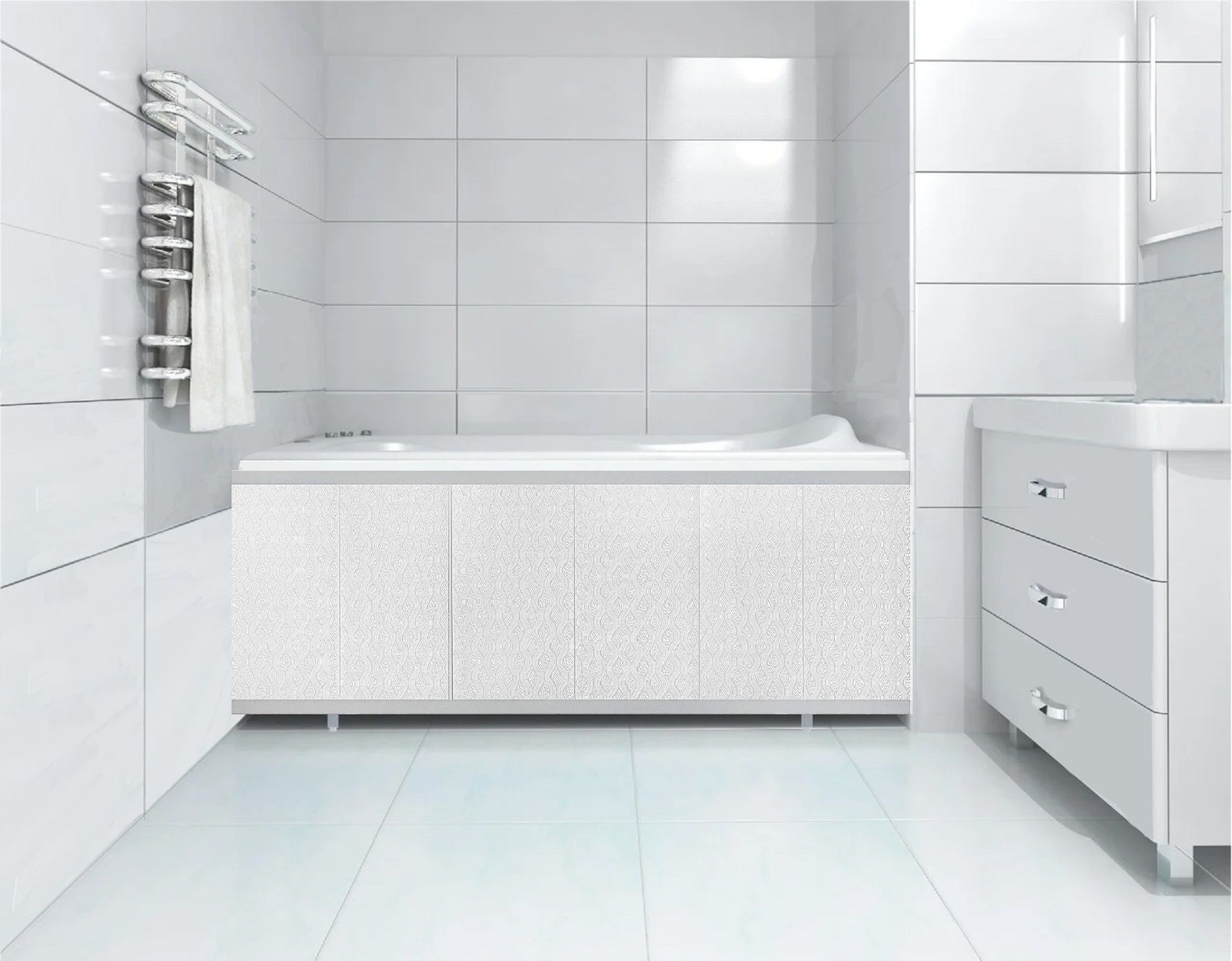 Экранподванну"Белаяпряжа"DMPLAST170см