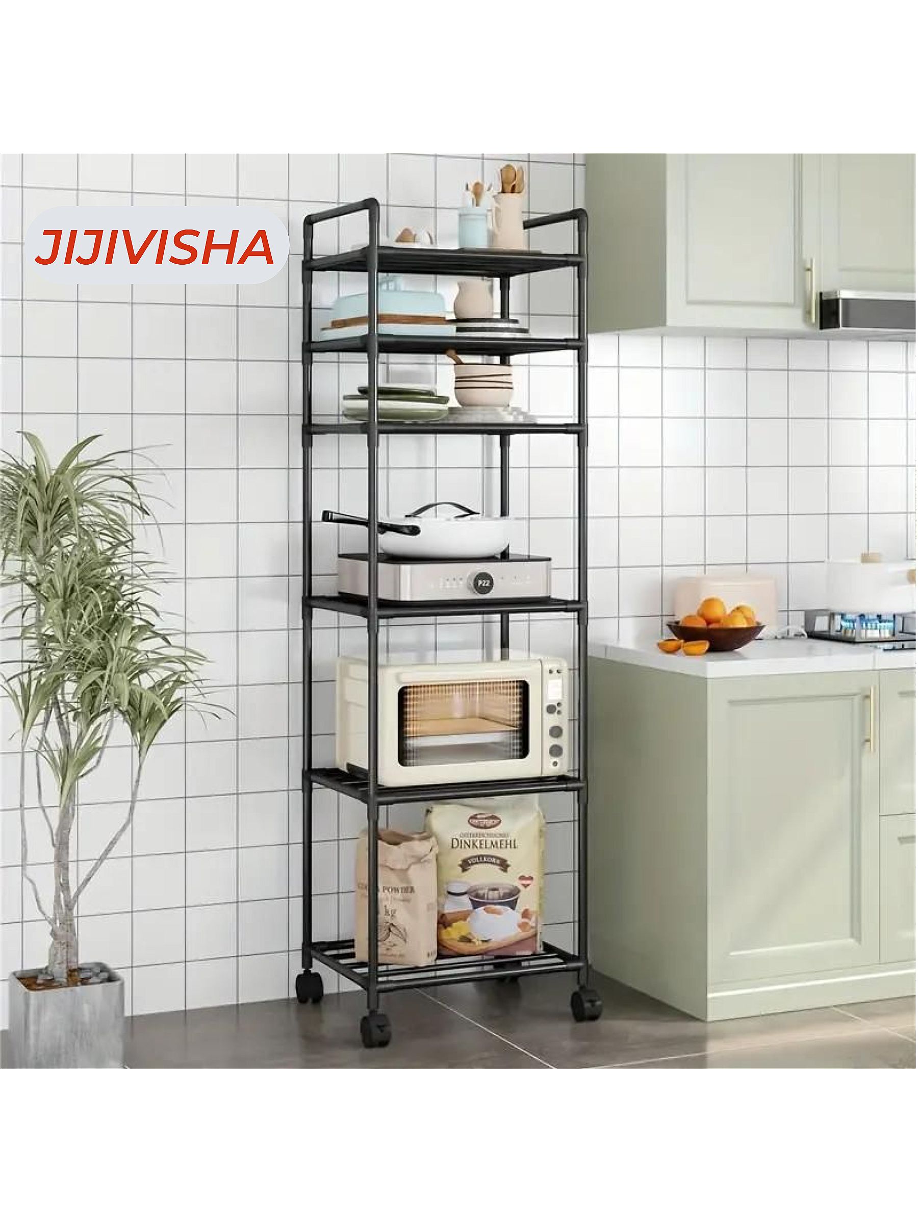 Стеллажнапольный,металлический,передвижнойJijivisa166*32*42см