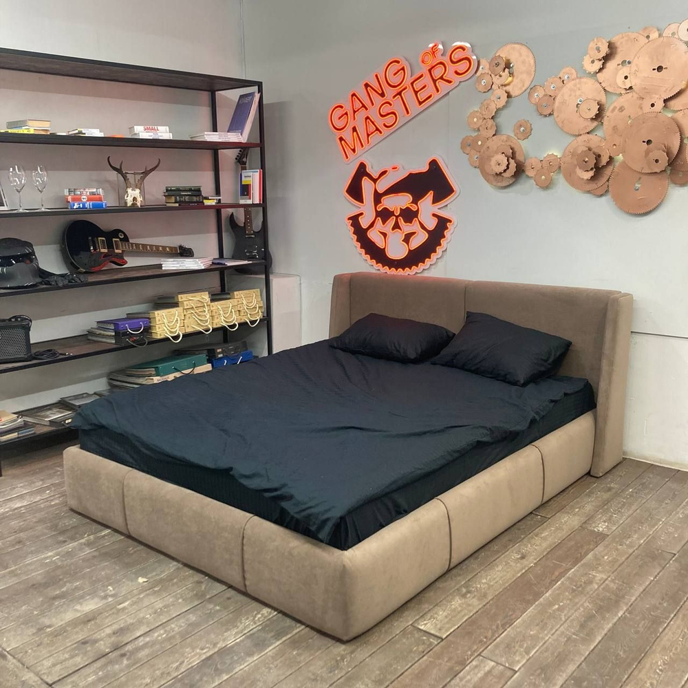 Банда Мастеров Двуспальная кровать, Кровать Касл с подъемным механизмом, 160х200 см  #1