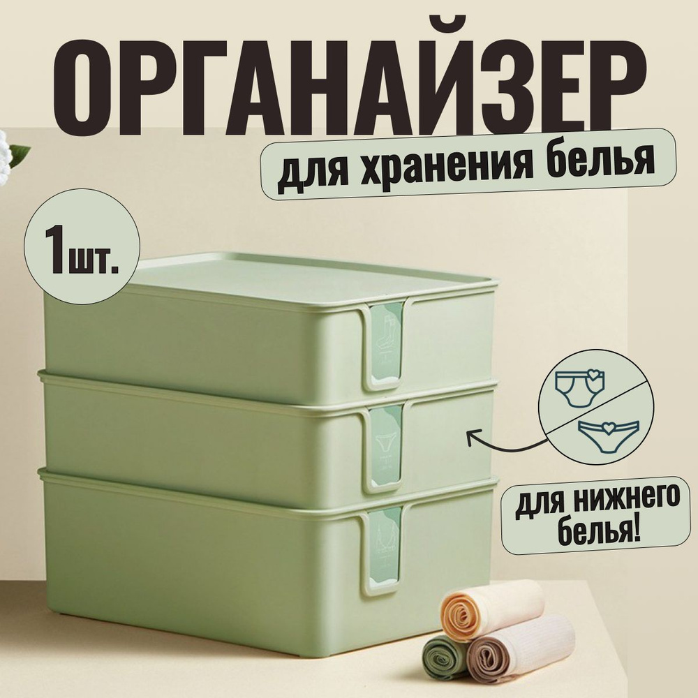 Органайзер для хранения вещей, SimpleThings116, для трусов, green.  #1