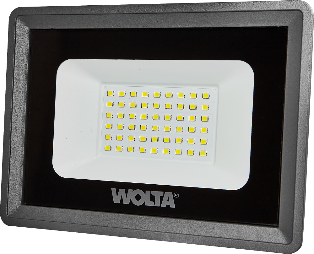 Прожектор светодиодный уличный Wolta 50 Вт 5700К IP65 нейтральный белый свет, ZR89320915  #1