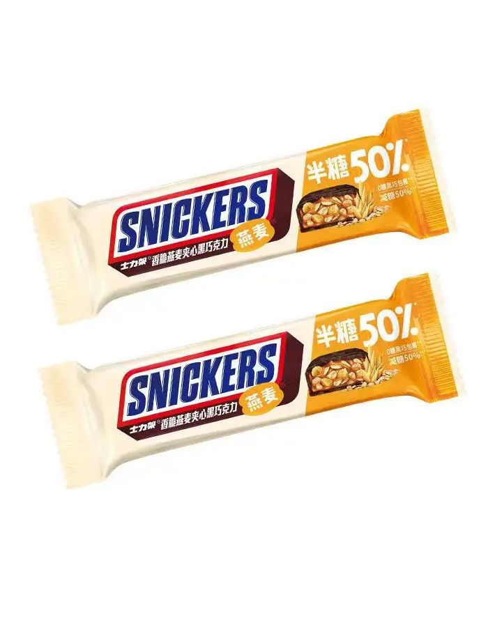 Батончик Snickers темный шоколад арахис и овсяные хлопья 38 гр х 2 шт  #1
