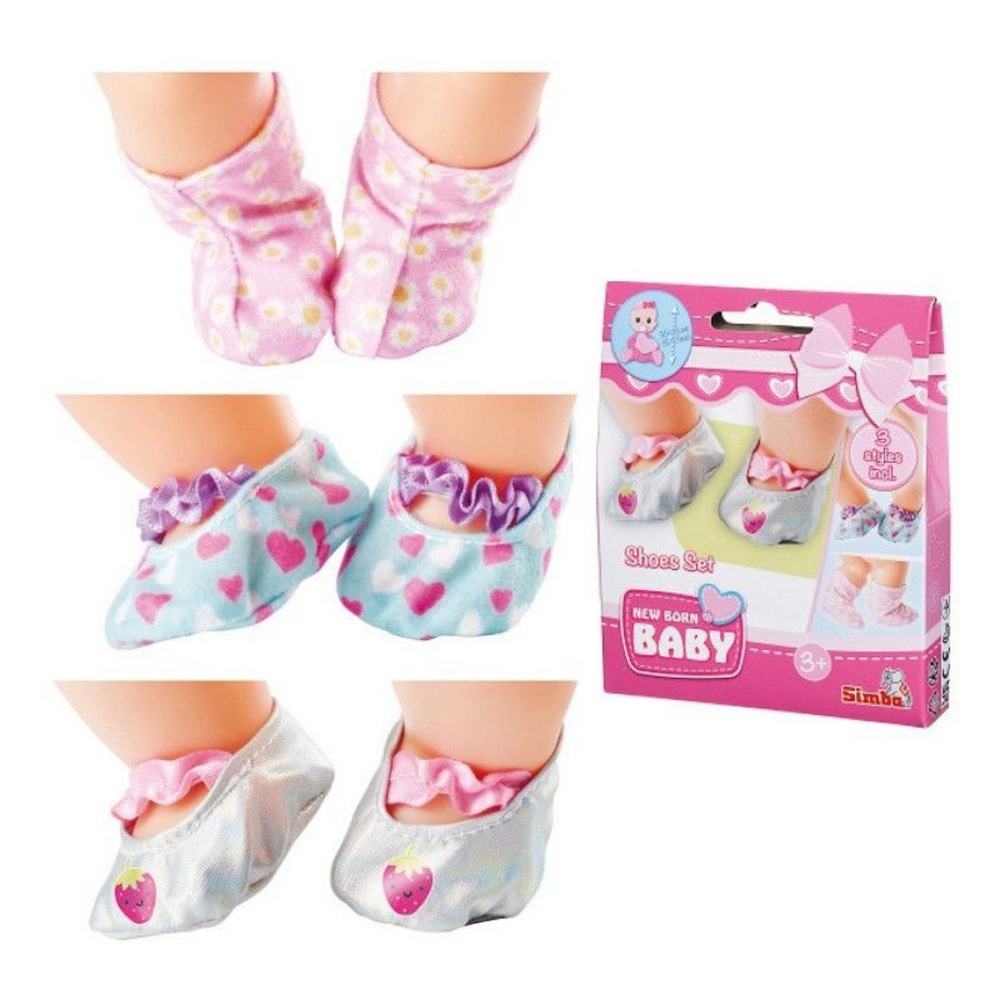 Комплект обуви для кукол New Born Baby, 3 пары, сапожки и балетки, Simba  #1
