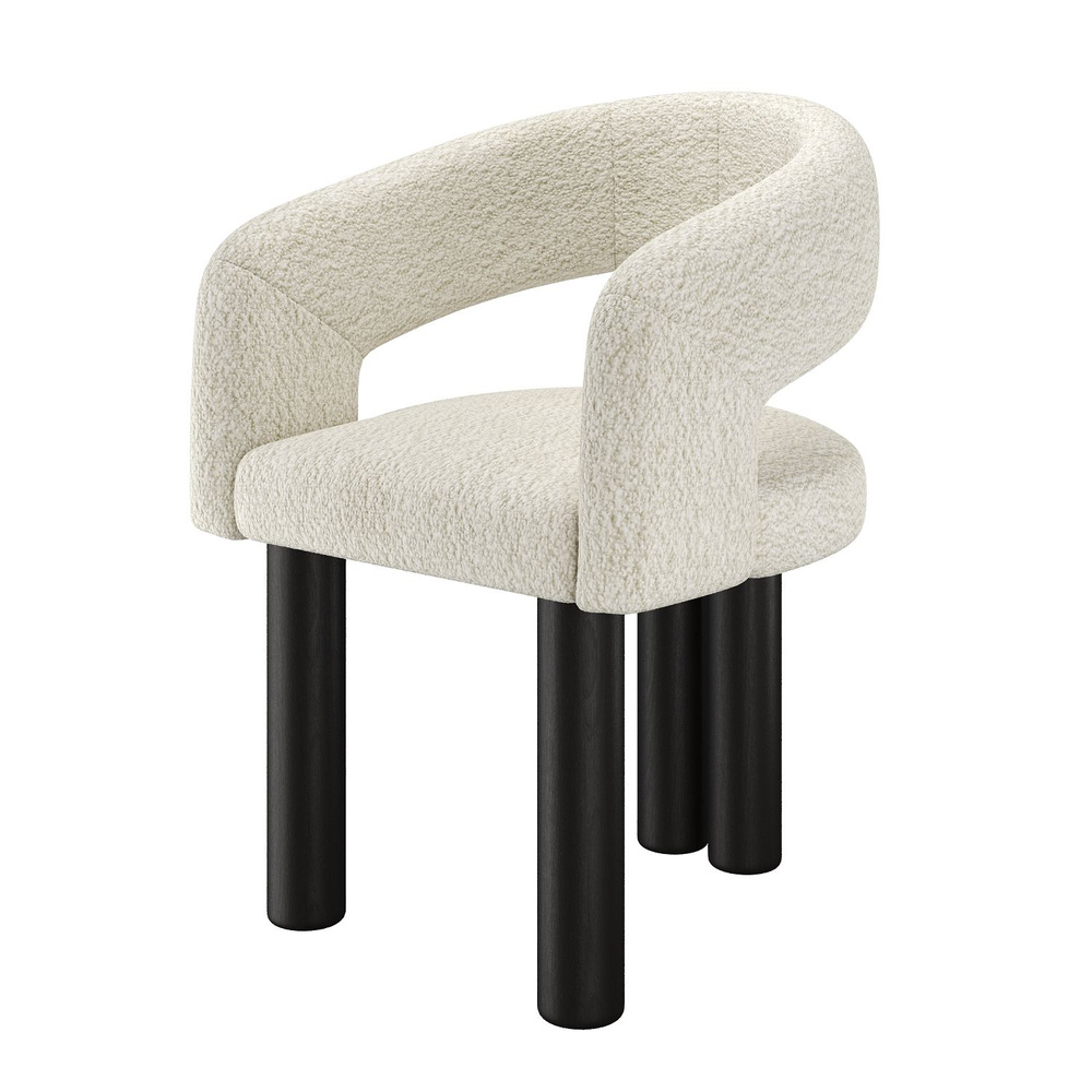 Стул кресло PECOLA мягкое со спинкой с подлокотниками на деревянных ножках для отдыха стильный современный #1