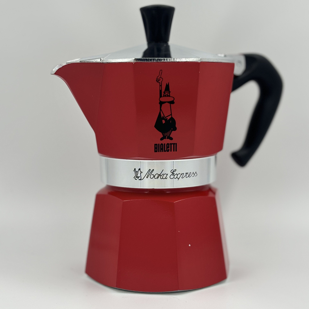 Гейзерная кофеварка Bialetti Moka Express Rossa, 4942, на 3 чашки 180 мл. #1