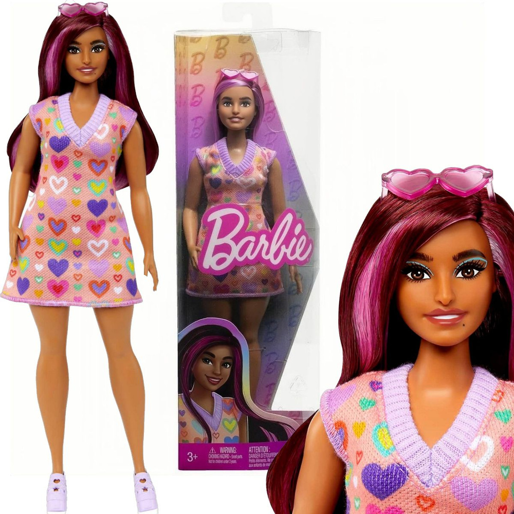 Кукла Барби серия Barbie Fashionistas Модница в платье-свитере с сердечками  #1