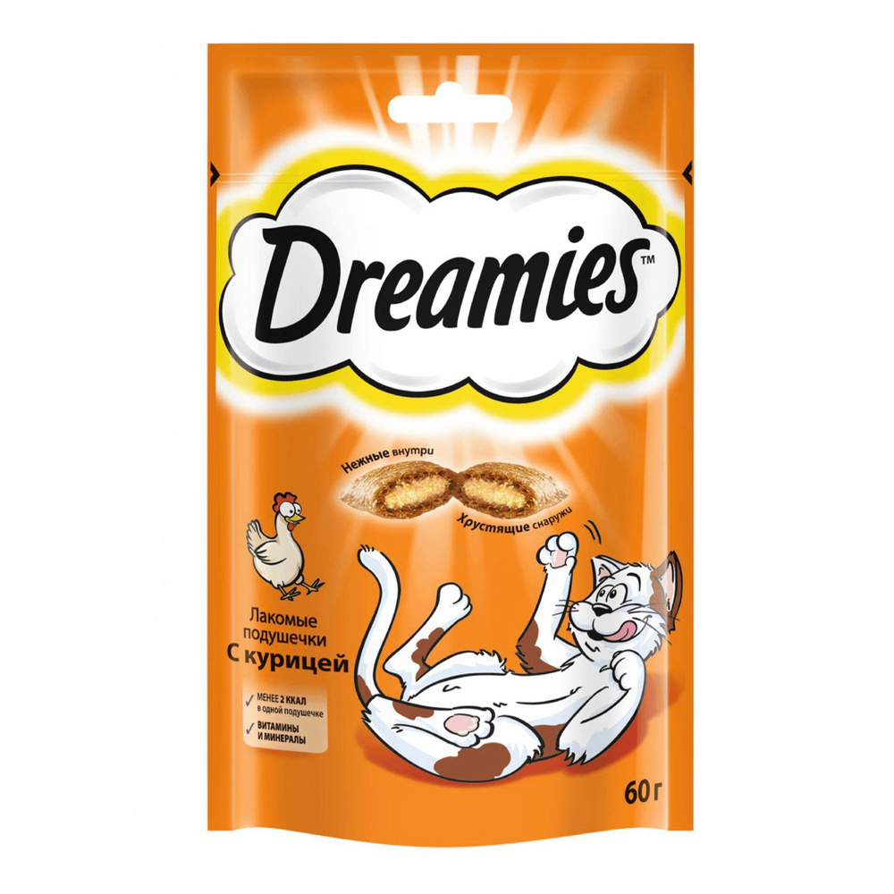 Лакомство Dreamies с курицей для кошек 60 г #1