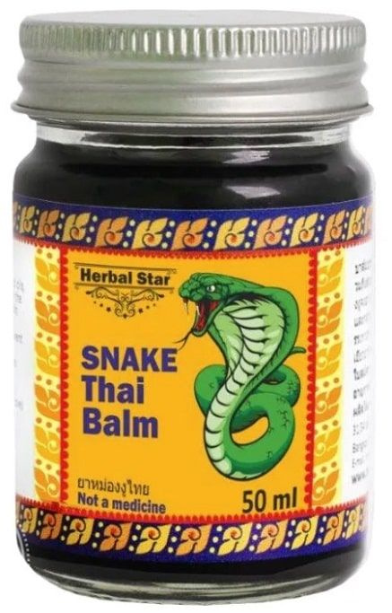Тайский бальзам "Змея" от боли, воспалений и отеков 50г (Snake Thai Balm) Herbal Star  #1