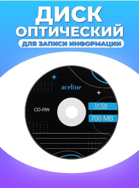 CD-диск CD-RW, 0.7 ГБ, Slim Case, 10x, 1 штука #1