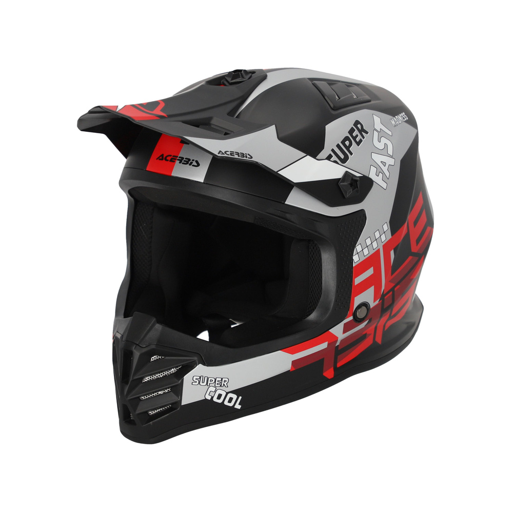 Шлем кроссовый детский Acerbis PROFILE JUNIOR Black/Red, M (49-50) #1