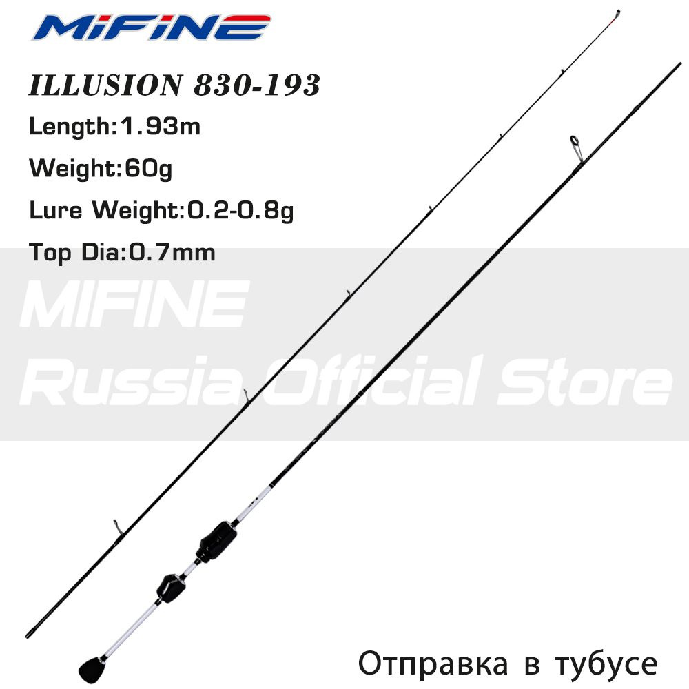 Штекерный спиннинг для рыбалки Mifine Pro ILLUSION SLASH (0.2-0.8g) 193см; LS - Rings  #1