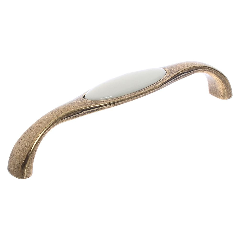 Ручка-скоба мебельная Kerron с фарфором 128 мм цвет бронза #1