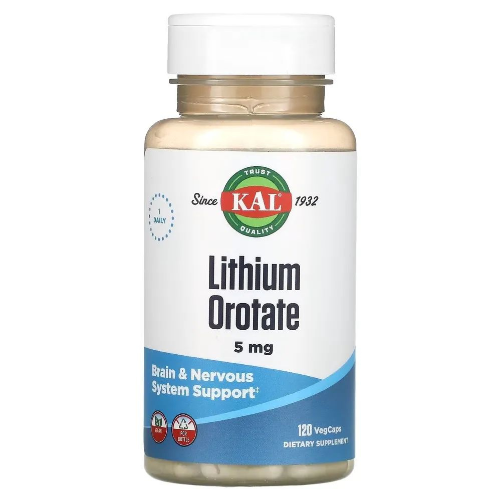 Витамины KAL Lithium Orotate 5 мг 120 капс #1