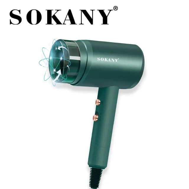 Фен для волос Фен для волос SOKANY RC-003 1800 Вт, скоростей 2, кол-во насадок 1, зеленый  #1