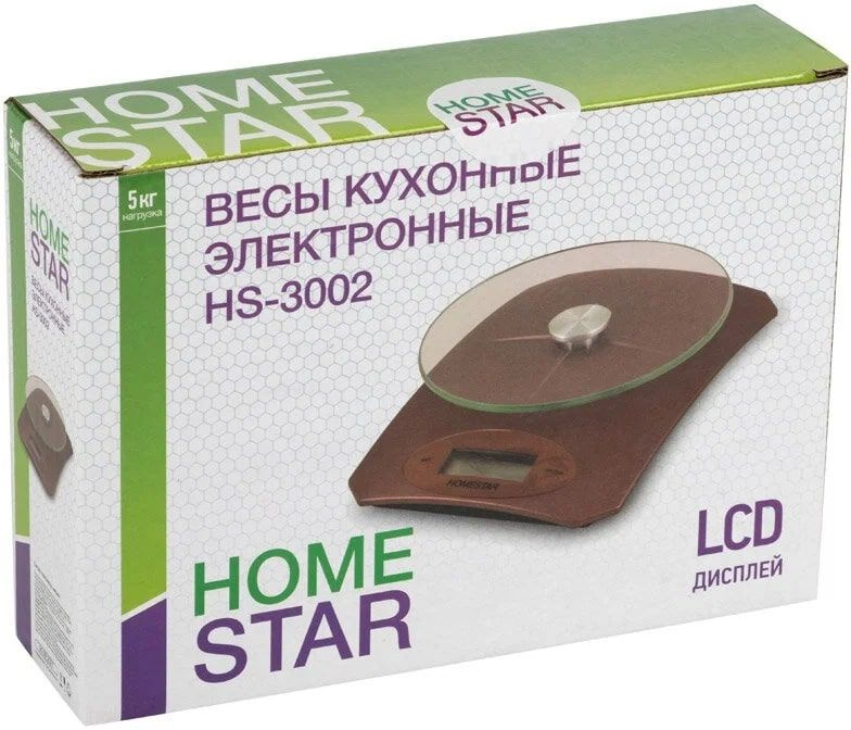 HomeStar Электронные кухонные весы Кухонные электронные весы HOMESTAR HS-3002 /002663, коричневый  #1