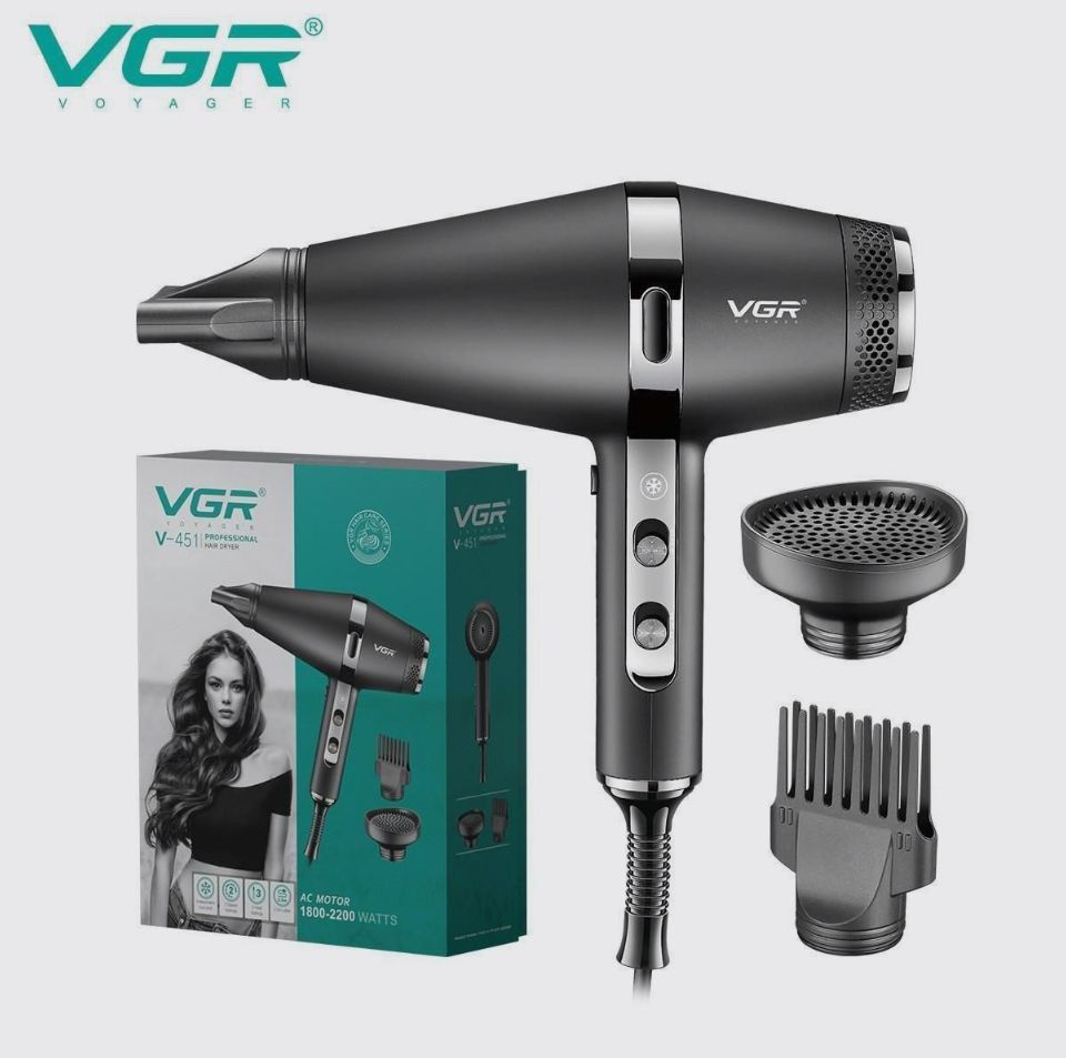 VGR Фен для волос V-451, черный #1