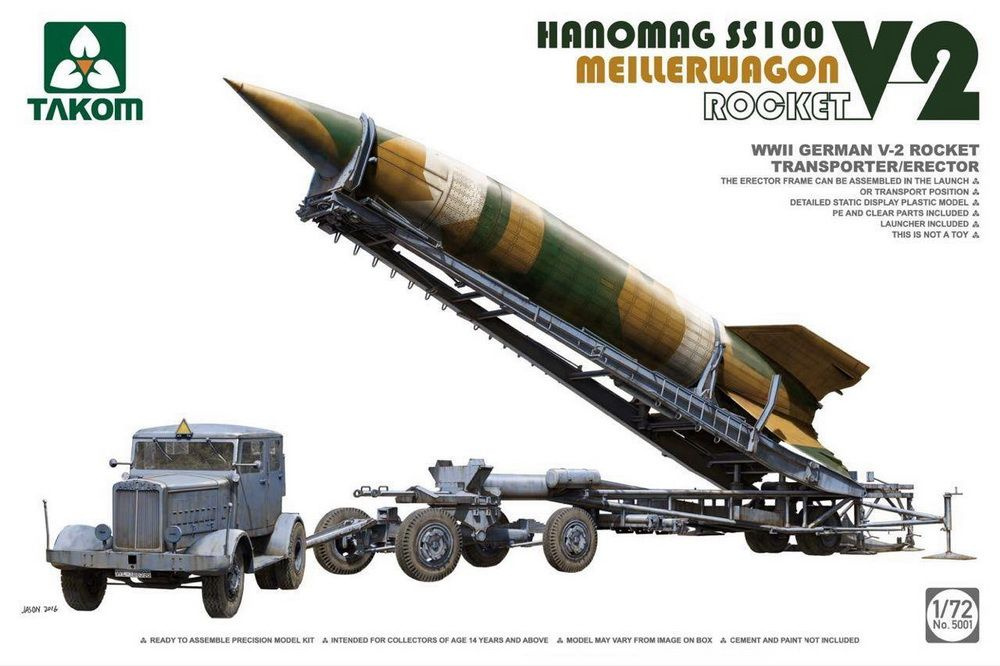 Сборная модель военной техники TAKOM WWII German V-2 Rocket Transporter/Erector, масштаб 1/72  #1