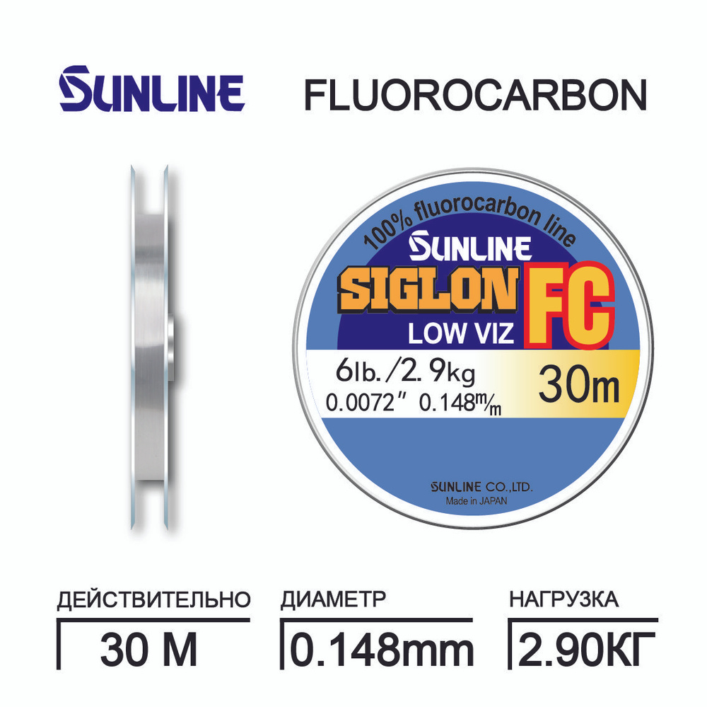 Sunline Флюорокарбоновая леска для рыбалки, размотка: 30 м, толщина: 0.14 мм  #1