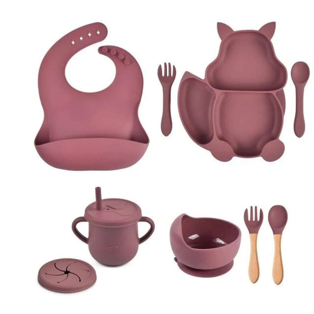 Набор детской посуды PlayKid темно-розовый #1