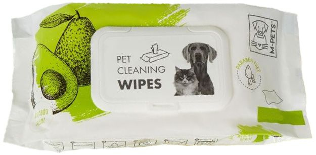 M-Pets Салфетки Pet Cleaninig Wipes для собак и кошек, очищающие, плетеный нетканый материал, аромат #1