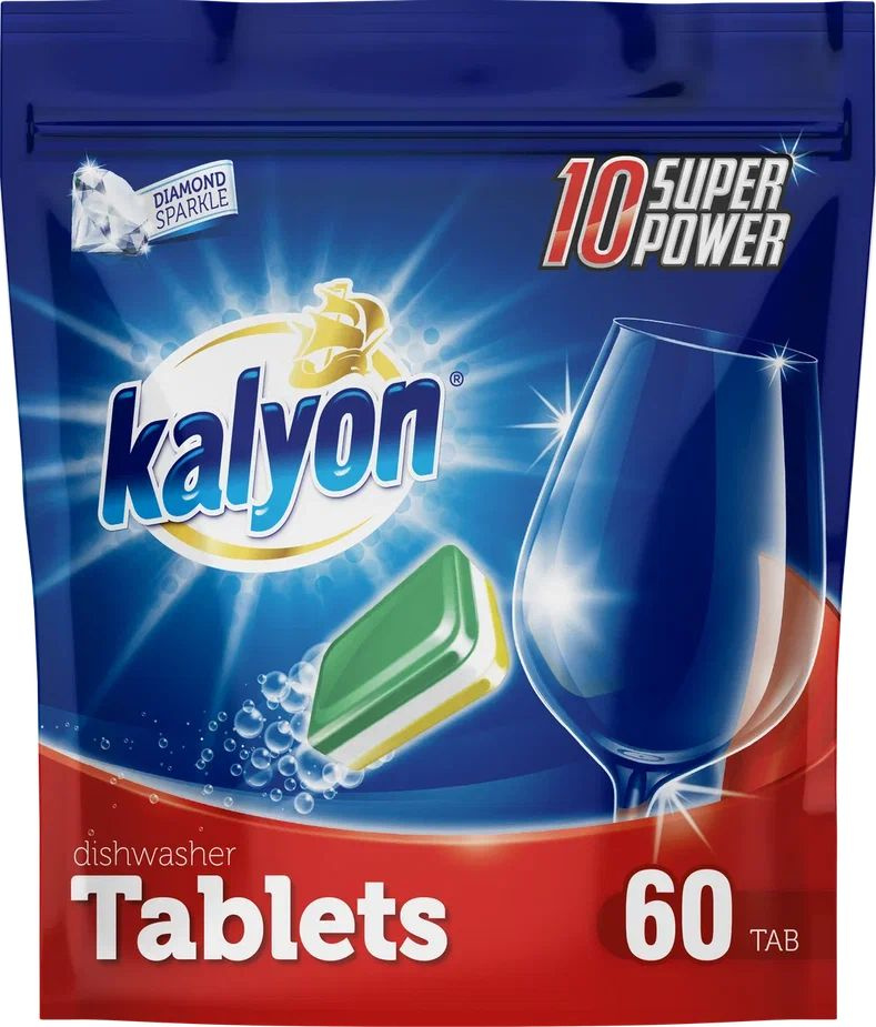 Таблетки для посудомоечной машины Kalyon 60шт моющее средство для посуды With-Doypack  #1
