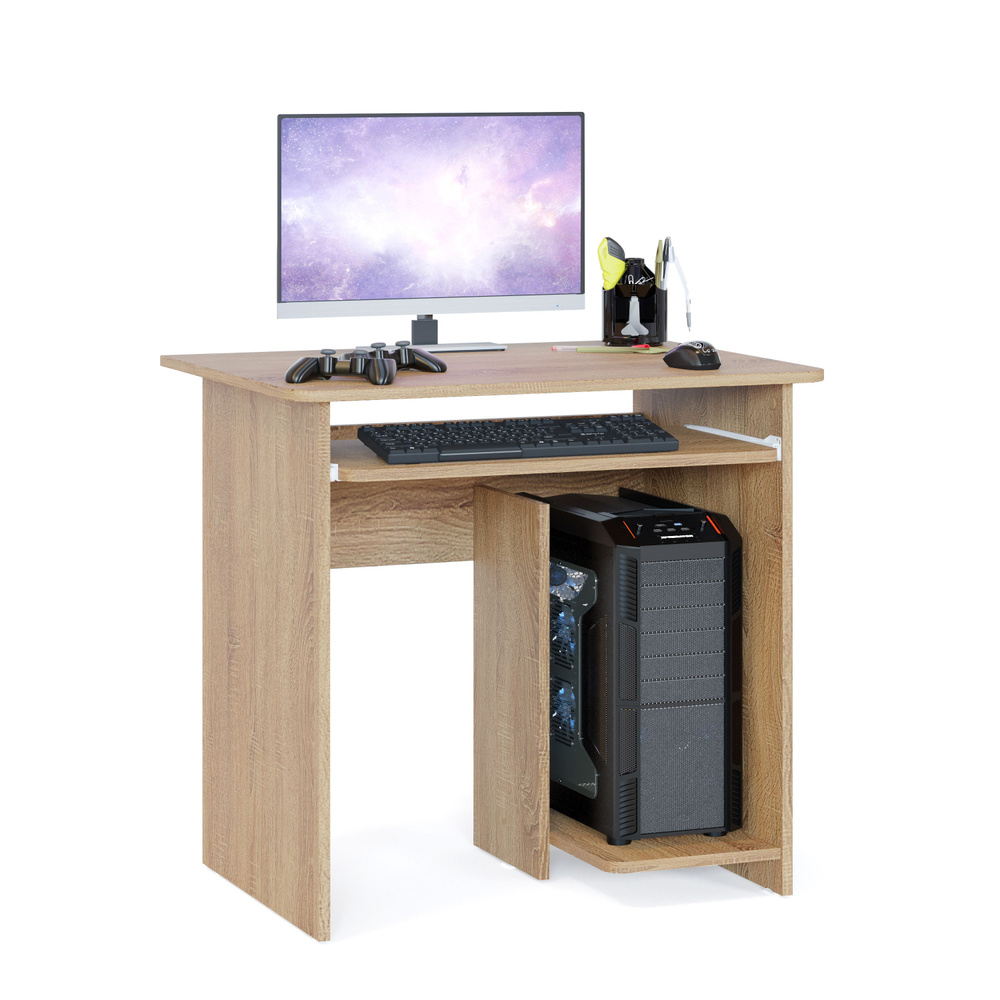 Мебельная Фабрика Сокол Компьютерный стол письменный КСТ-21.1 с выдвижной полкой для клавиатуры, 80х60х74 #1