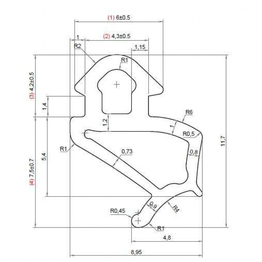 Уплотнитель совместим с профилем VEKA 254 (створка), EPDM, серый цена за 1 метр  #1