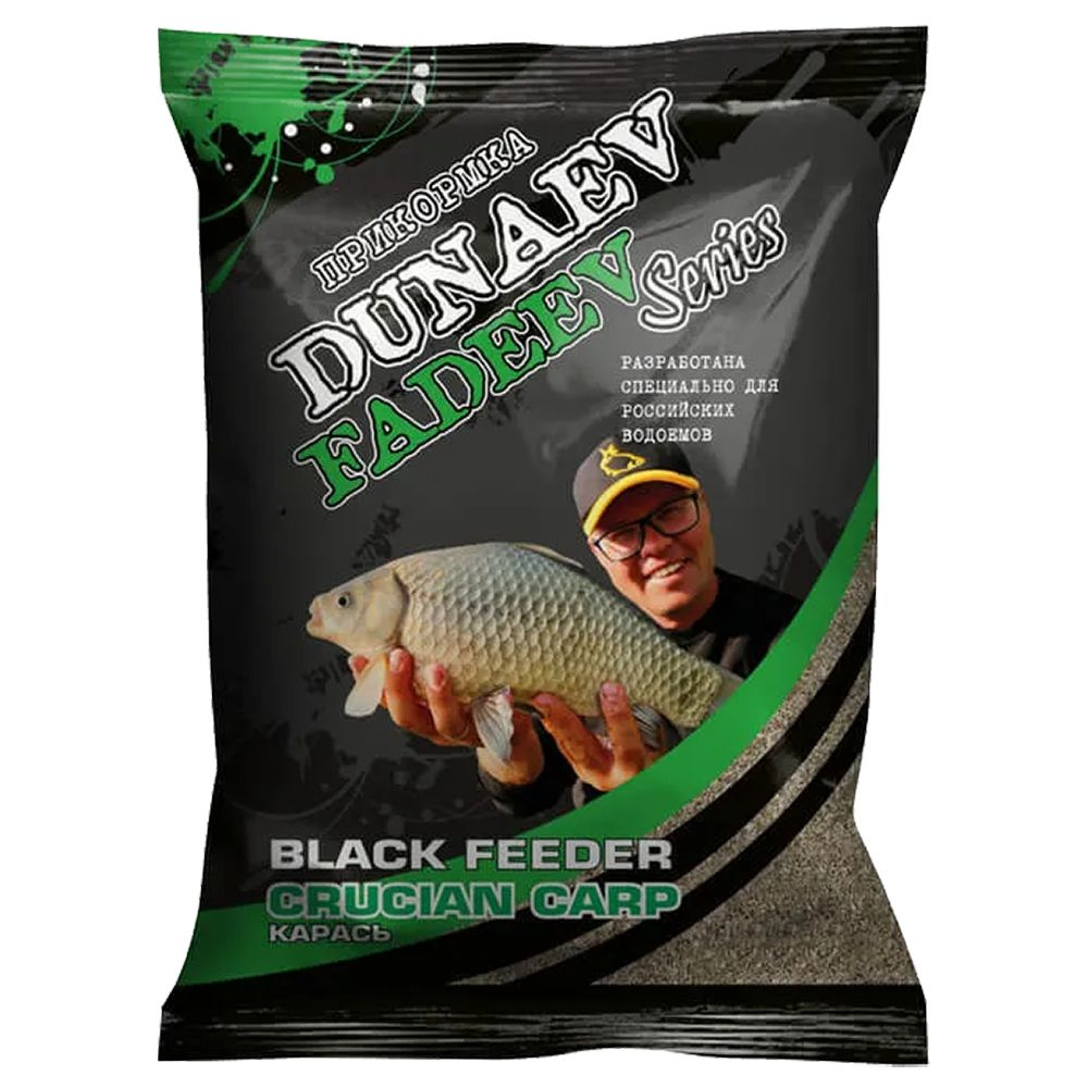 Прикормка натуральная DUNAEV-FADEEV Black Feeder Crucian Carp (Карась-Карп) 1 кг / Прикормка Дунаев / #1