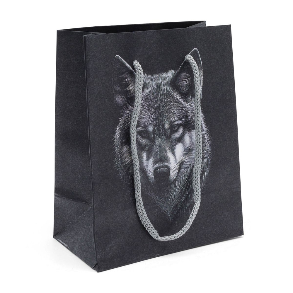 Пакет подарочный Волк, размер S, 11,5*14,5*6,5 см, Арт Узор, упаковка для подарка  #1