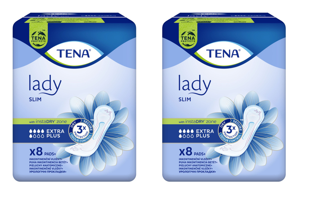 Tena Урологические прокладки Lady Slim Extra Plus, 8 шт, 2 уп #1