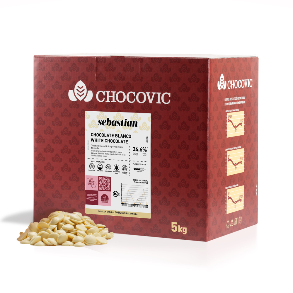 Белый шоколад Chocovic Sebastian 34,6% (5 кг) #1