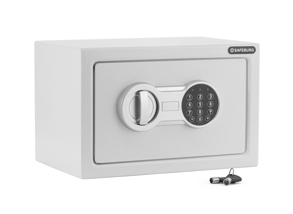 Мебельный сейф для денег и документов SAFEBURG SB-200 WHITE с электронным кодовым замком 31х20х20 cм/ #1