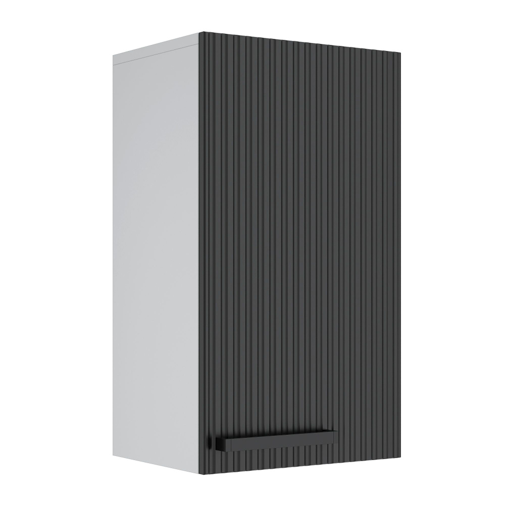 Кухонный шкаф навесной 40x68x28.6 см МДФ цвет черный фрезеровка  #1