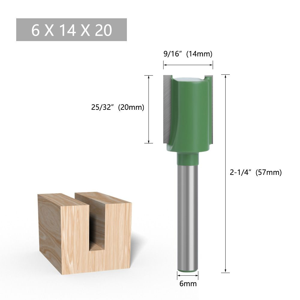 Фреза по дереву пазовая прямая 14 х 20 ммхвостовик 6 мм #1