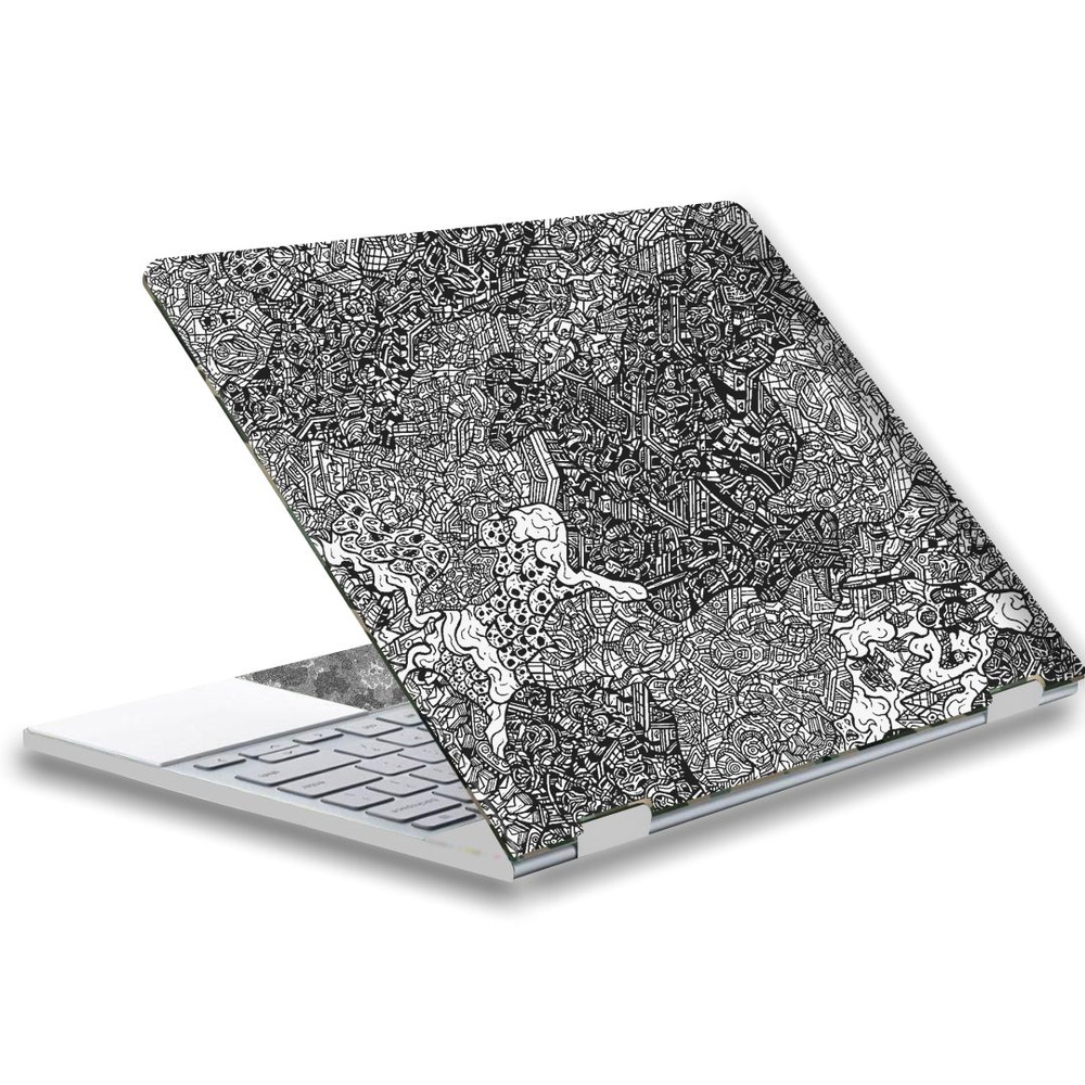 Наклейка на крышку и клавиатуру для Dell XPS 13 7390/ Гидрогелевая защитная пленка для ноутбука Dell #1