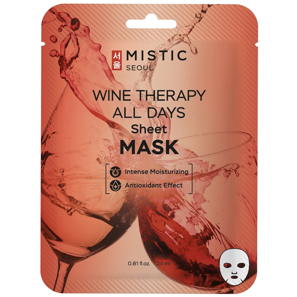 Тканевая маска для лица с экстрактом вина MISTIC WINE THERAPY ALL DAYS Sheet MASK 24мл  #1