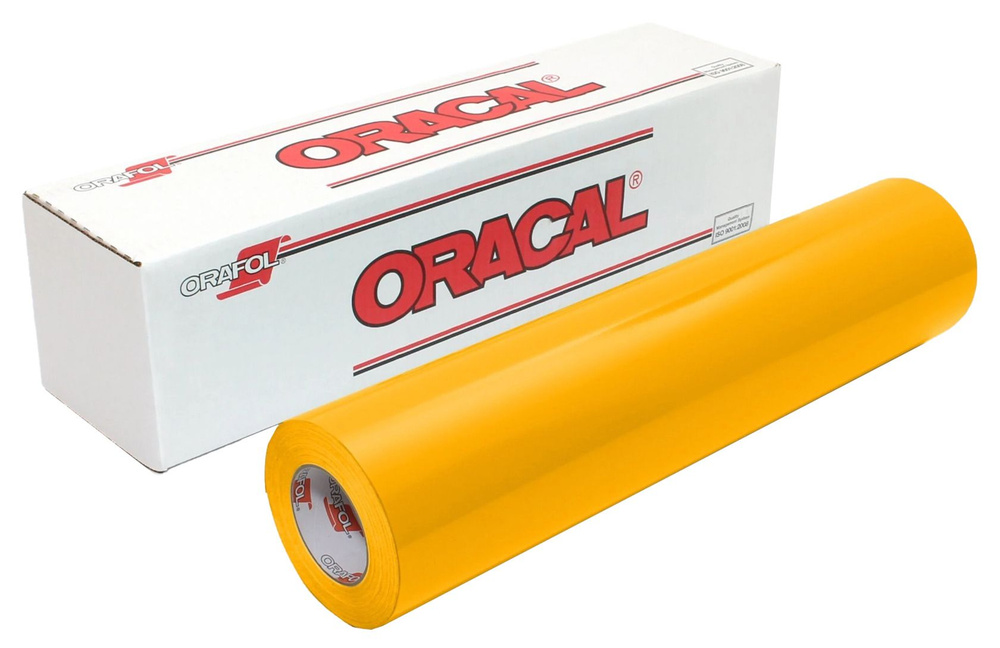 Пленка самоклеящаяся пвх Oracal 641-021G, цвет жёлтый глянец, ширина 100 см, длина 50 см  #1