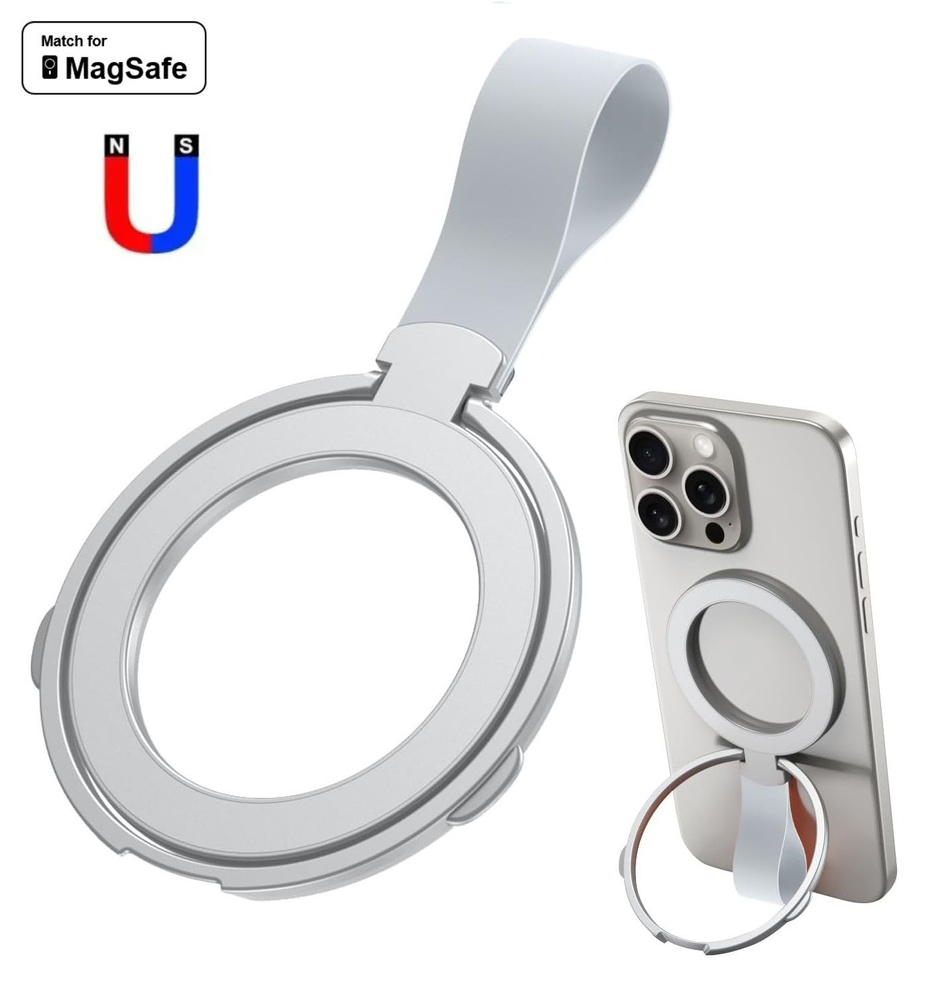 Магнитный держатель Magsafe с опорным кольцом и петлей для iPhone  #1