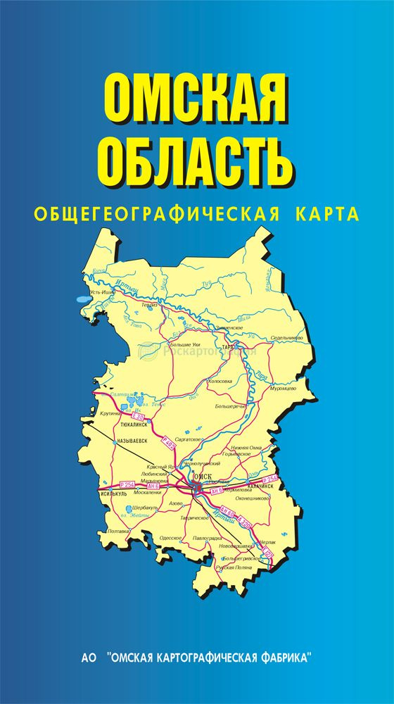 Карта общегеографическая Омской области, масштаб 1:500 000  #1