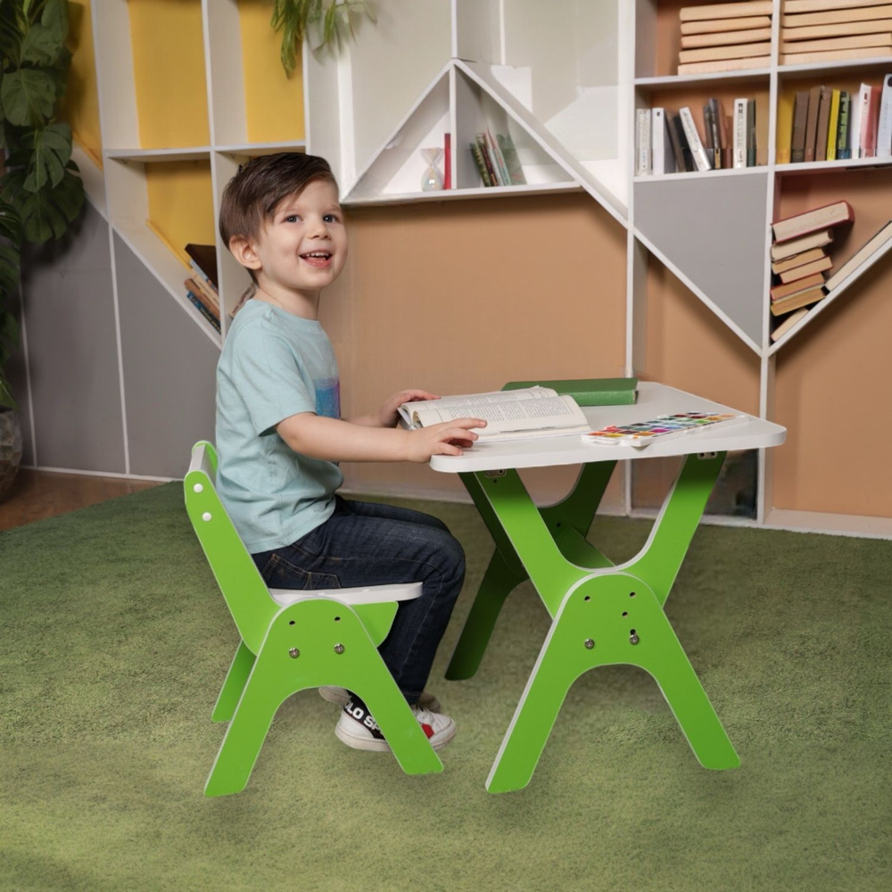 Детская растущая парта и стул "Умка", цвет зеленый/Детская парта и стул  #1