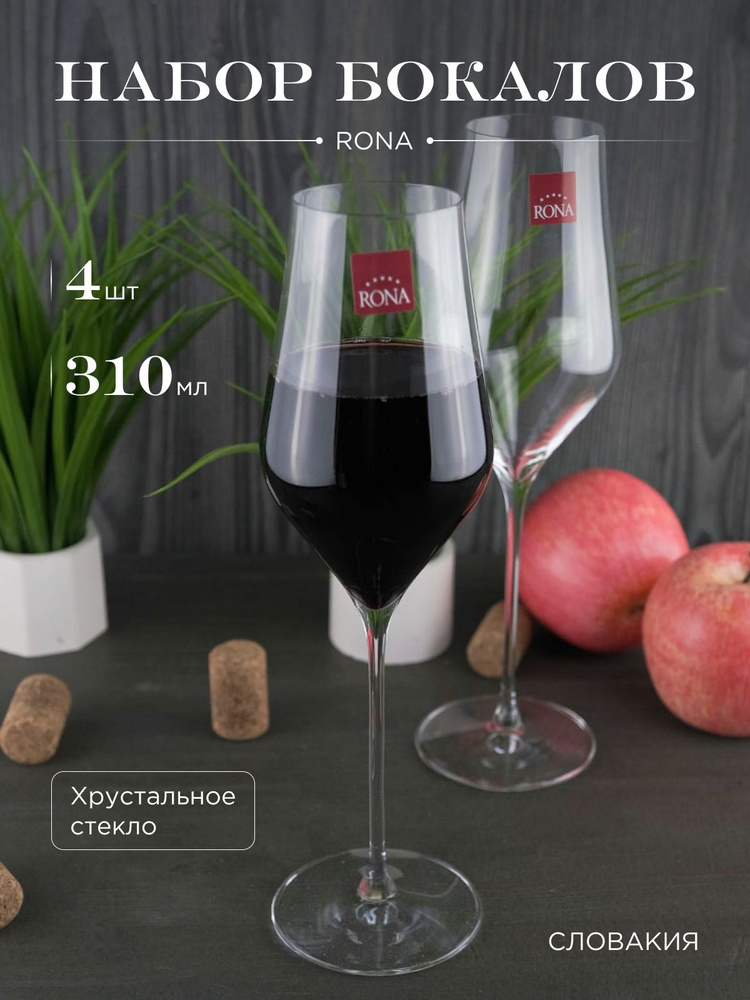 Набор бокалов для шампанского BALLET из хрустального стекла 310 мл REPAST&RONA 4 шт.  #1