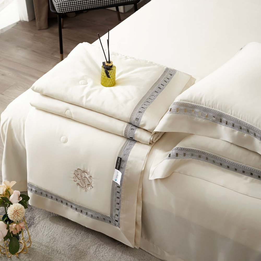 Roberto Cavalli Комплект постельного белья с одеялом, Тенсель, Евро, наволочки 50x70  #1