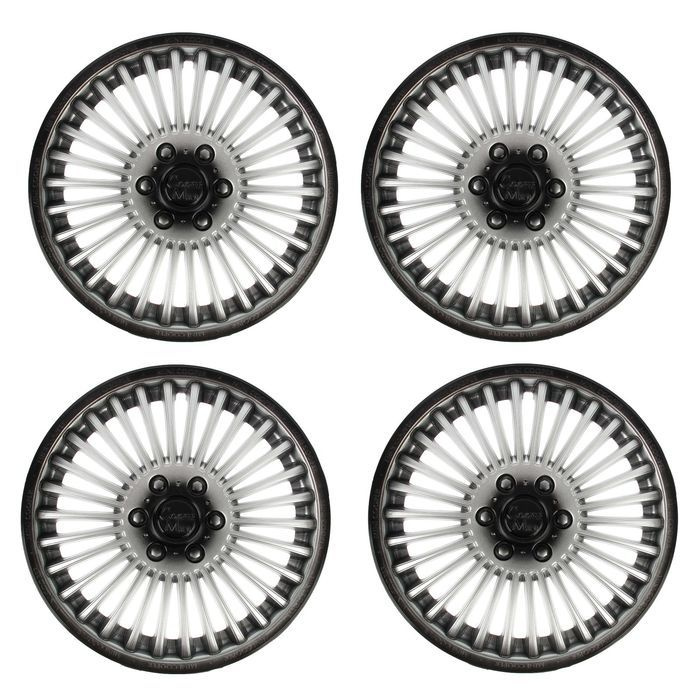 Колесные колпаки TORSO "Мини Купер", серебристо-черные, R15, 4 шт  #1
