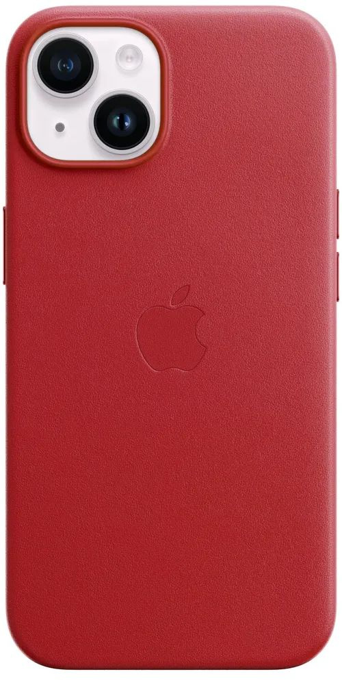 Кожаный чехол MagSafe для iPhone 15 / Анимация NFC / Leather Case with MagSafe для Айфон 15, RED / КРАСНЫЙ #1